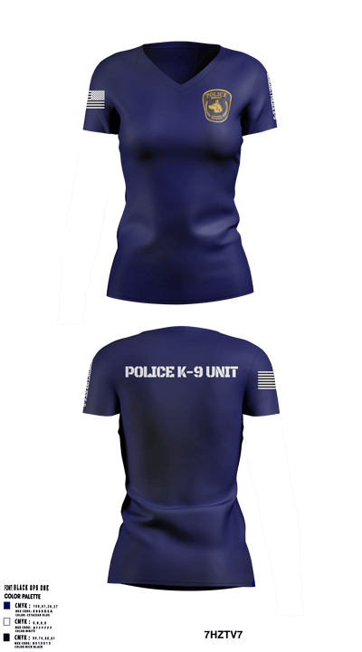 Benedict College Police K-9 18816418 Women's Short Sleeve V-neck Shirt - 1