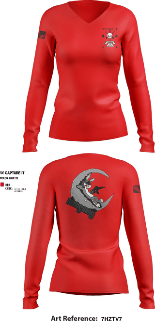 Women's Long Sleeve Vneck Shirt, 1-181 INF Goon Squad, , Teamtime, Team time, sublimation, custom sports apparel, team uniforms, spirit wear, spiritwear, sports uniforms, custom shirts, team store, custom team store, fundraiser sports, apparel fundraiser