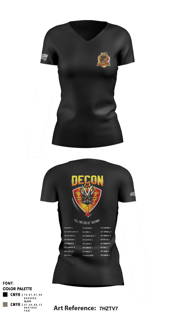 Women's Short Sleeve Vneck Shirt, 272 Chemical Company Decon 1, National Guard, Teamtime, Team time, sublimation, custom sports apparel, team uniforms, spirit wear, spiritwear, sports uniforms, custom shirts, team store, custom team store, fundraiser sports, apparel fundraiser