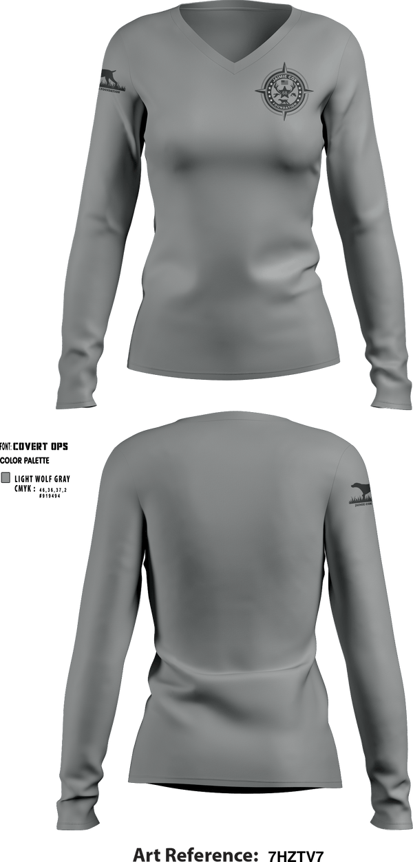 Women's Long Sleeve Vneck Shirt, Jaimie Cox Foundation, , Teamtime, Team time, sublimation, custom sports apparel, team uniforms, spirit wear, spiritwear, sports uniforms, custom shirts, team store, custom team store, fundraiser sports, apparel fundraiser