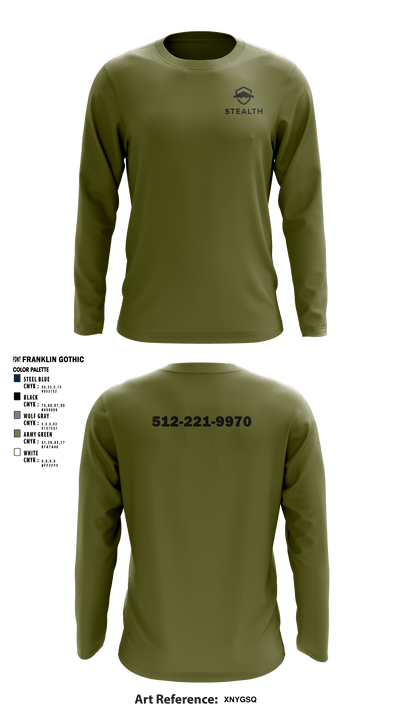Stealth customs 84323734 Long Sleeve Performance Shirt - 8