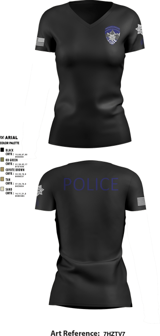 Women's Short Sleeve Vneck Shirt, Willits Little Lake JRTF, Police, Teamtime, Team time, sublimation, custom sports apparel, team uniforms, spirit wear, spiritwear, sports uniforms, custom shirts, team store, custom team store, fundraiser sports, apparel fundraiser