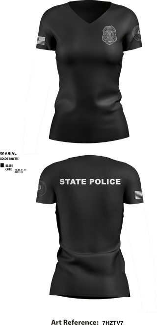 Women's Short Sleeve Vneck Shirt, , Police, Teamtime, Team time, sublimation, custom sports apparel, team uniforms, spirit wear, spiritwear, sports uniforms, custom shirts, team store, custom team store, fundraiser sports, apparel fundraiser