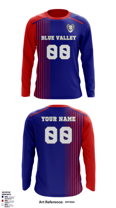 Blue Valley High School Volleyball 71136380 Long Sleeve Performance Shirt - 1