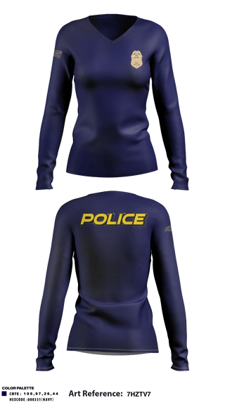 Women's Long Sleeve Vneck Shirt, , Police, Teamtime, Team time, sublimation, custom sports apparel, team uniforms, spirit wear, spiritwear, sports uniforms, custom shirts, team store, custom team store, fundraiser sports, apparel fundraiser