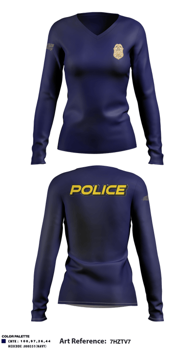 SPD 71721128 Women's Long Sleeve V-neck Shirt - 1