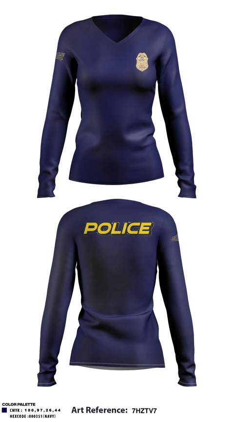 Women's Long Sleeve Vneck Shirt, , Police, Teamtime, Team time, sublimation, custom sports apparel, team uniforms, spirit wear, spiritwear, sports uniforms, custom shirts, team store, custom team store, fundraiser sports, apparel fundraiser
