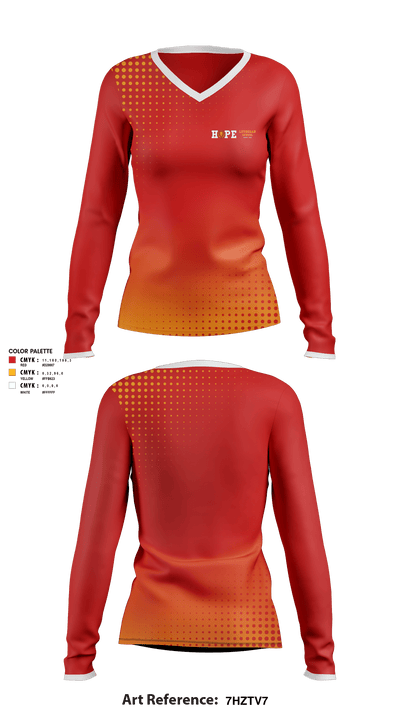 Hope Lutheran Church and School 13996842 Women's Long Sleeve V-neck Shirt - 1