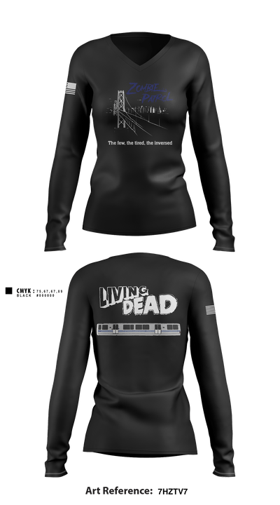 Inversed Crew 85393530 Women's Long Sleeve V-neck Shirt - 1