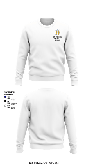 Crew Neck Sweatshirt, St. Theresa Catholic School, Spirit Store, Teamtime, Team time, sublimation, custom sports apparel, team uniforms, spirit wear, spiritwear, sports uniforms, custom shirts, team store, custom team store, fundraiser sports, apparel fundraiser