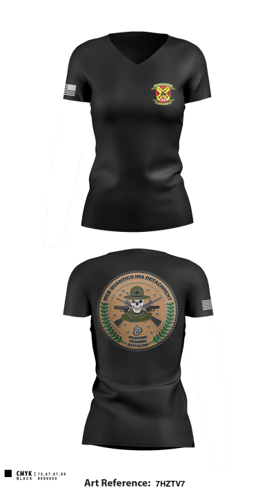 Weapons Training Battalion 3430348 Women's Short Sleeve V-neck Shirt - 5