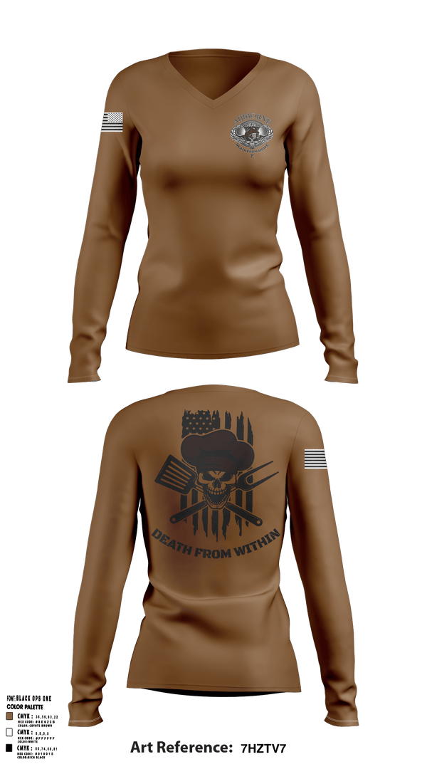 Women's Long Sleeve Vneck Shirt, , Army, Teamtime, Team time, sublimation, custom sports apparel, team uniforms, spirit wear, spiritwear, sports uniforms, custom shirts, team store, custom team store, fundraiser sports, apparel fundraiser