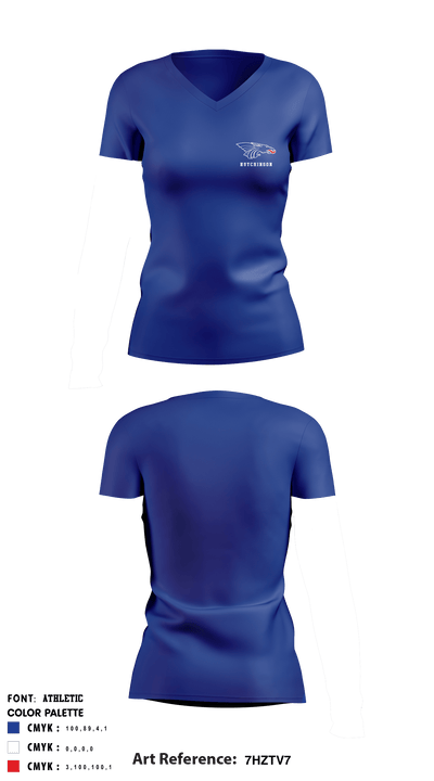 Hutchinson Community College Volleyball 14937027 Women's Long Sleeve V-neck Shirt - 3