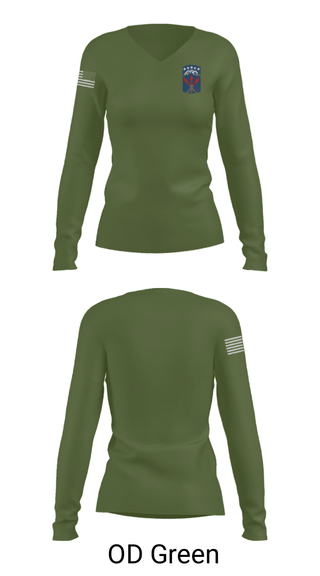 Women's Long Sleeve Vneck Shirt, , Army, Teamtime, Team time, sublimation, custom sports apparel, team uniforms, spirit wear, spiritwear, sports uniforms, custom shirts, team store, custom team store, fundraiser sports, apparel fundraiser