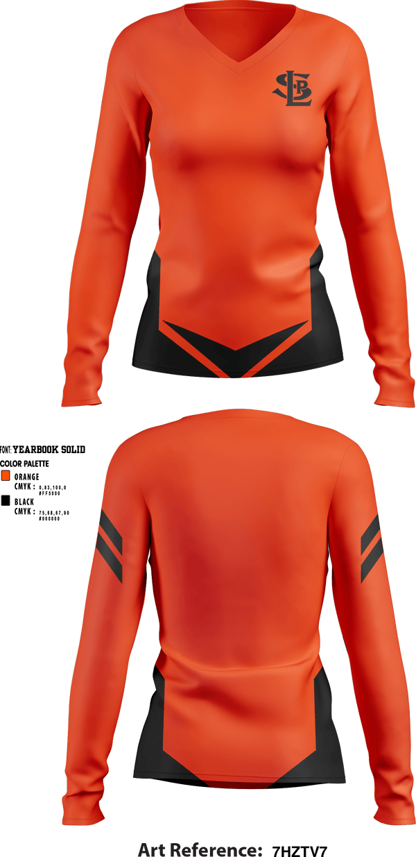Women's Long Sleeve Vneck Shirt, Saint Louis Park High School Gymnastics, Spirit Store, Teamtime, Team time, sublimation, custom sports apparel, team uniforms, spirit wear, spiritwear, sports uniforms, custom shirts, team store, custom team store, fundraiser sports, apparel fundraiser