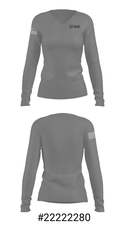 Kepley Middle School Cross Country 98029034 Women's Long Sleeve V-neck Shirt - 26