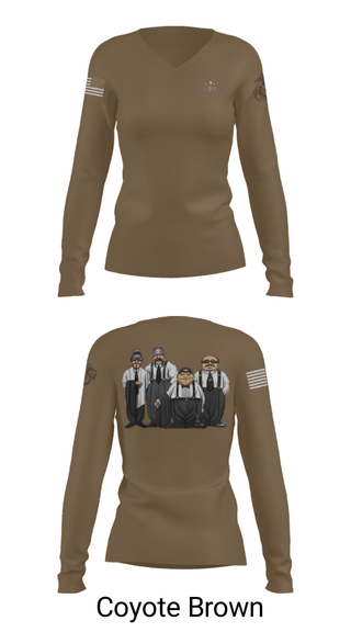 Women's Long Sleeve Vneck Shirt, , Marines, Teamtime, Team time, sublimation, custom sports apparel, team uniforms, spirit wear, spiritwear, sports uniforms, custom shirts, team store, custom team store, fundraiser sports, apparel fundraiser