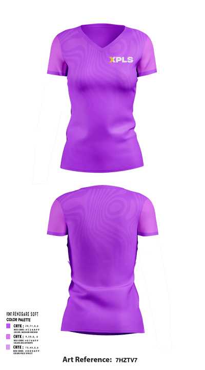 XPLS Logistics 57136759 Women's Short Sleeve V-neck Shirt - 1