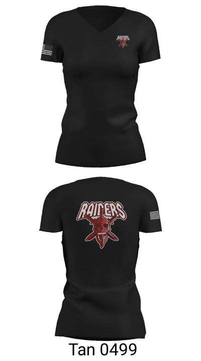 E Troop 5CR Raiders 18563163 Women's Short Sleeve V-neck Shirt - 23