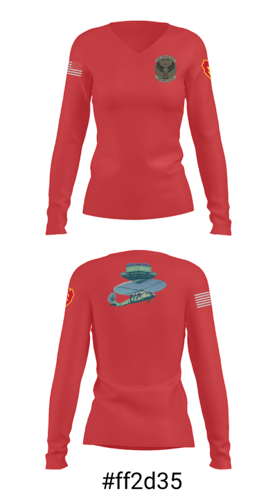 C CO 3-25 Dustoff 93146032 Women's Long Sleeve V-neck Shirt - 37