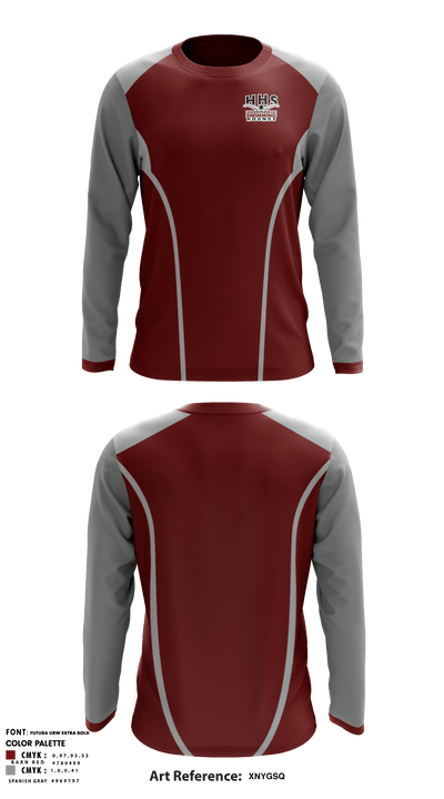 Healdsburg Senior High School Swimming 51370410 Long Sleeve Performance Shirt - 1