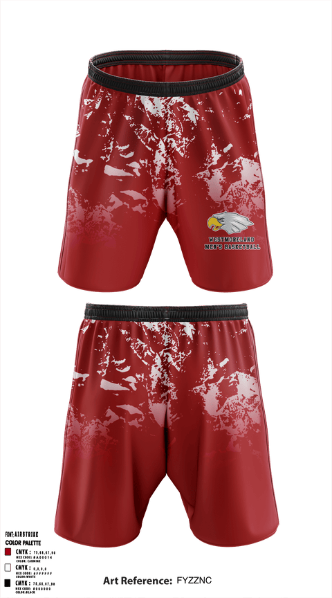 Athletic Shorts With Pockets, Westmoreland High School, Men's Basketball, Teamtime, Team time, sublimation, custom sports apparel, team uniforms, spirit wear, spiritwear, sports uniforms, custom shirts, team store, custom team store, fundraiser sports, apparel fundraiser