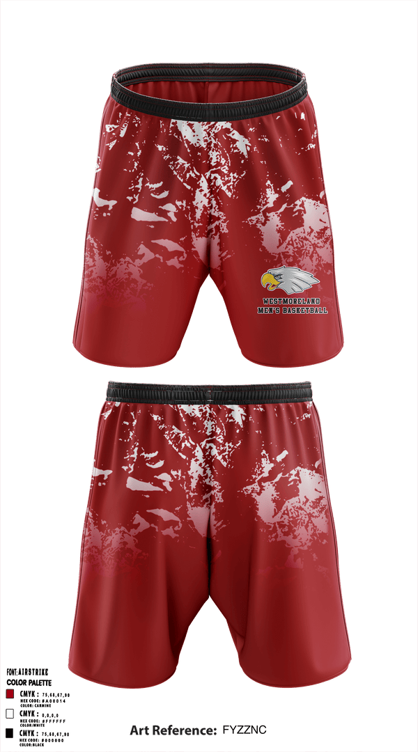 Athletic Shorts With Pockets, Westmoreland High School, Men's Basketball, Teamtime, Team time, sublimation, custom sports apparel, team uniforms, spirit wear, spiritwear, sports uniforms, custom shirts, team store, custom team store, fundraiser sports, apparel fundraiser