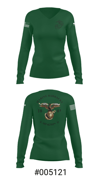 Women's Long Sleeve Vneck Shirt, , Marines, Teamtime, Team time, sublimation, custom sports apparel, team uniforms, spirit wear, spiritwear, sports uniforms, custom shirts, team store, custom team store, fundraiser sports, apparel fundraiser