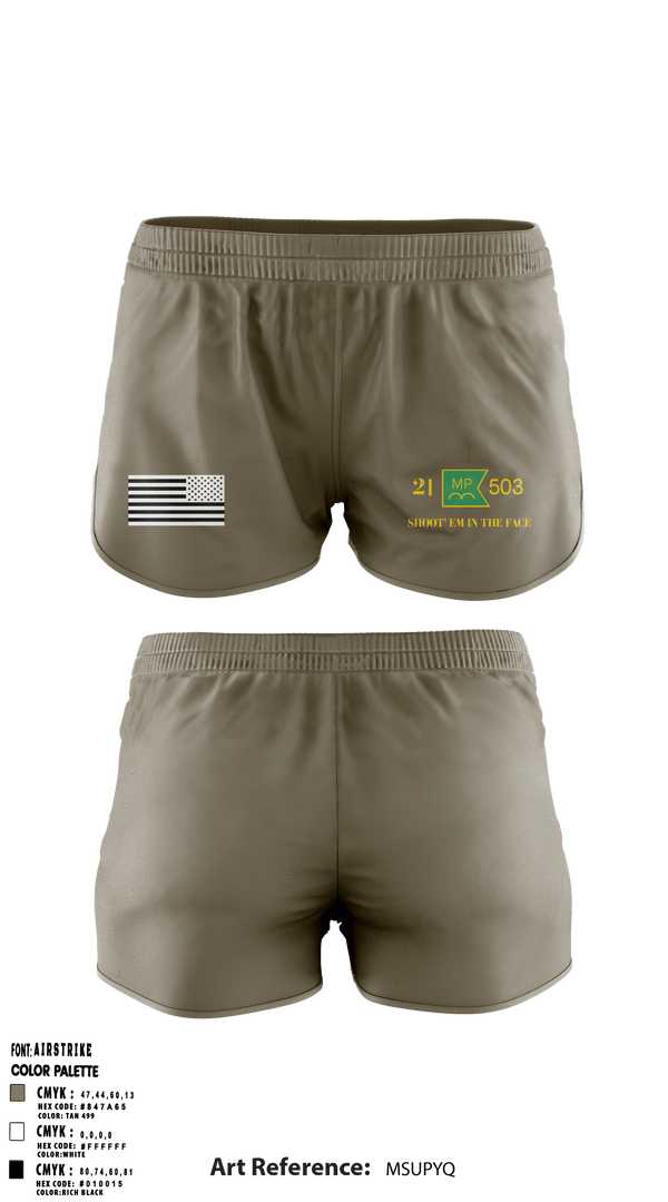 Women's Shorts, 21ST MILITARY POLICE COMPANY (AIRBORNE), Army, Teamtime, Team time, sublimation, custom sports apparel, team uniforms, spirit wear, spiritwear, sports uniforms, custom shirts, team store, custom team store, fundraiser sports, apparel fundraiser