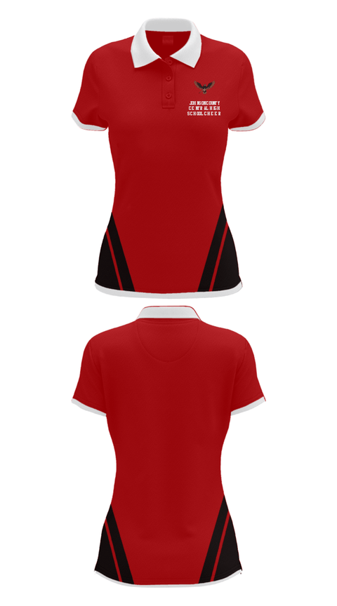 Women's Short Sleeve Performance Polo, Johnson County Central High School Cheer, Cheer, Teamtime, Team time, sublimation, custom sports apparel, team uniforms, spirit wear, spiritwear, sports uniforms, custom shirts, team store, custom team store, fundraiser sports, apparel fundraiser