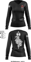 716 25461008 Women's Long Sleeve V-neck Shirt - 2