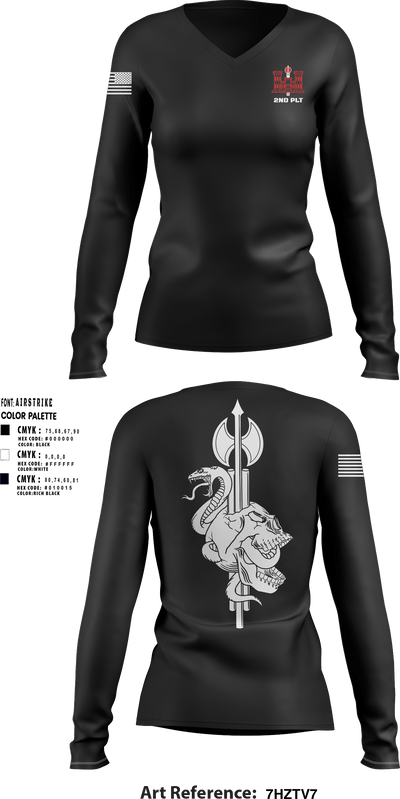 716 25461008 Women's Long Sleeve V-neck Shirt - 2