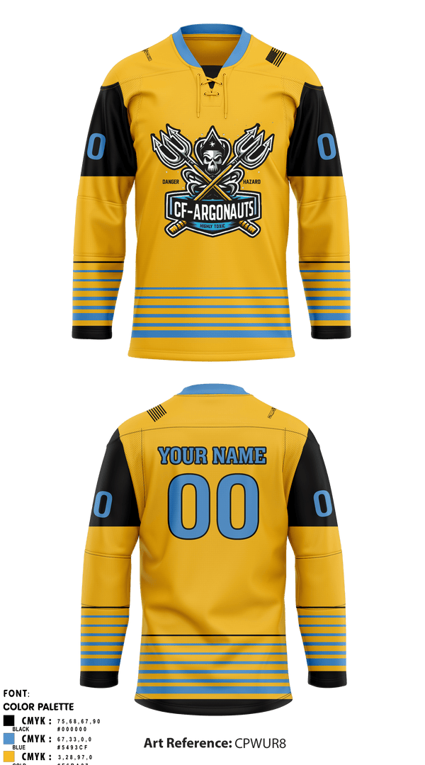 Hockey Jersey, CF-ARGONAUTS, Ice Hockey, Teamtime, Team time, sublimation, custom sports apparel, team uniforms, spirit wear, spiritwear, sports uniforms, custom shirts, team store, custom team store, fundraiser sports, apparel fundraiser