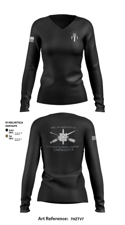 MSC 389th MI BN (SO) (A) 35905800 Women's Long Sleeve V-neck Shirt - 5