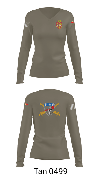 2-3 FA FIST 59815609 Women's Long Sleeve V-neck Shirt - 41
