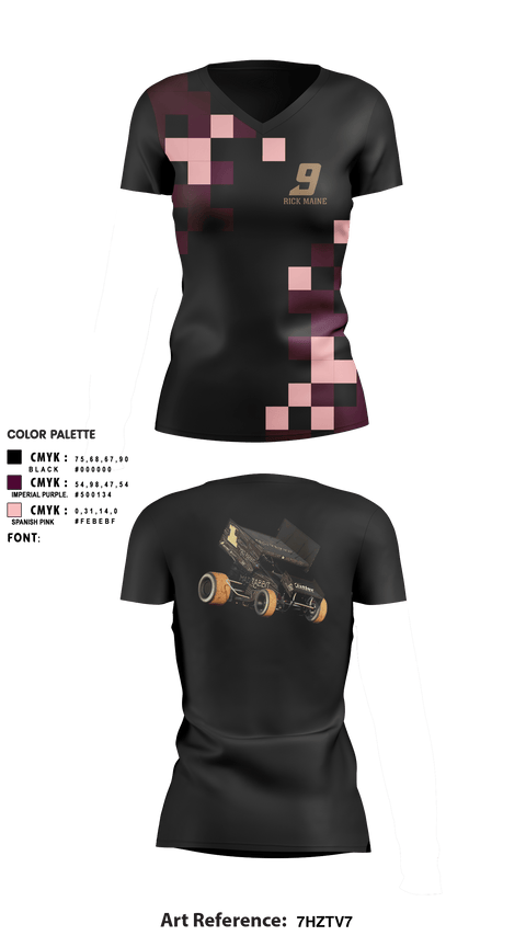 Women's Short Sleeve Vneck Shirt, Rick Maine, E-Sports, Teamtime, Team time, sublimation, custom sports apparel, team uniforms, spirit wear, spiritwear, sports uniforms, custom shirts, team store, custom team store, fundraiser sports, apparel fundraiser