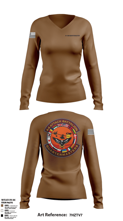 4-4 AB, S4 38359705 Women's Long Sleeve V-neck Shirt - 51