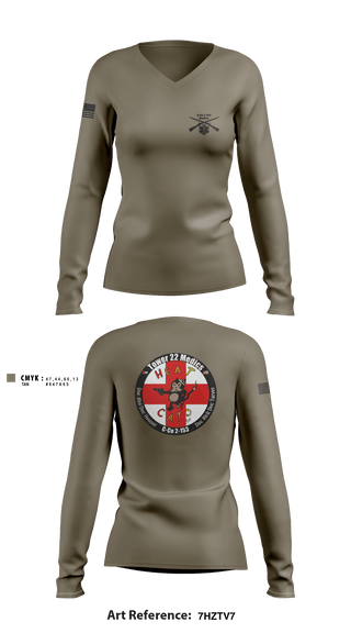 Women's Long Sleeve Vneck Shirt, , National Guard, Teamtime, Team time, sublimation, custom sports apparel, team uniforms, spirit wear, spiritwear, sports uniforms, custom shirts, team store, custom team store, fundraiser sports, apparel fundraiser