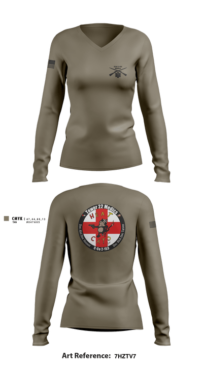 C-Co 2-153 Medics 26047956 Women's Long Sleeve V-neck Shirt - 2