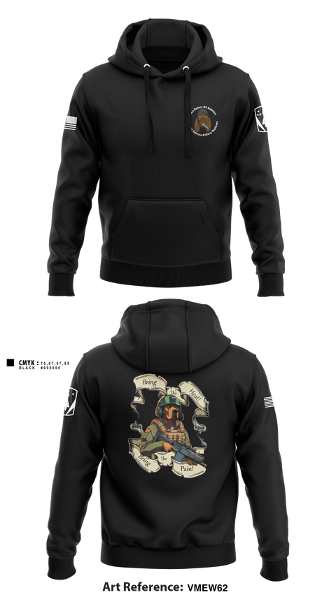 Hoodie, Bravo Battery, 4th Battalion, 3rd Air Defense Artillery Regiment, Army, Teamtime, Team time, sublimation, custom sports apparel, team uniforms, spirit wear, spiritwear, sports uniforms, custom shirts, team store, custom team store, fundraiser sports, apparel fundraiser