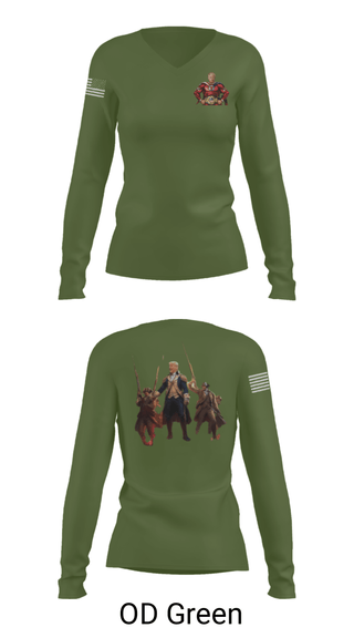 Women's Long Sleeve Vneck Shirt, , Army, Teamtime, Team time, sublimation, custom sports apparel, team uniforms, spirit wear, spiritwear, sports uniforms, custom shirts, team store, custom team store, fundraiser sports, apparel fundraiser
