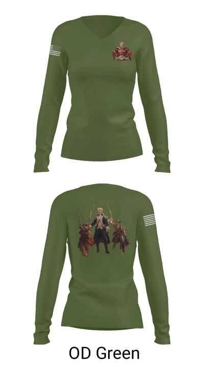 6th BEB Elk Forward  Support Company 17164006 Women's Long Sleeve V-neck Shirt - 40