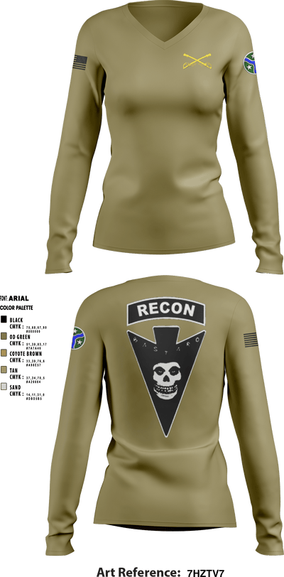 3/278 Armored Calvary Regiment 57774458 Women's Long Sleeve V-neck Shirt - 7