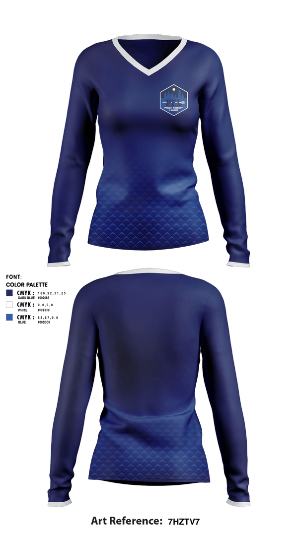 Women's Long Sleeve Vneck Shirt, Philly Face-Off League, Spirit Store, Teamtime, Team time, sublimation, custom sports apparel, team uniforms, spirit wear, spiritwear, sports uniforms, custom shirts, team store, custom team store, fundraiser sports, apparel fundraiser