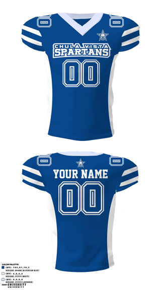 Football Jersey, Chula Vista Spartans, Football, Teamtime, Team time, sublimation, custom sports apparel, team uniforms, spirit wear, spiritwear, sports uniforms, custom shirts, team store, custom team store, fundraiser sports, apparel fundraiser