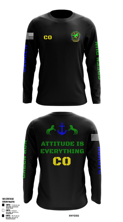Green Run High School NJROTC 48143942 Long Sleeve Performance Shirt - 56