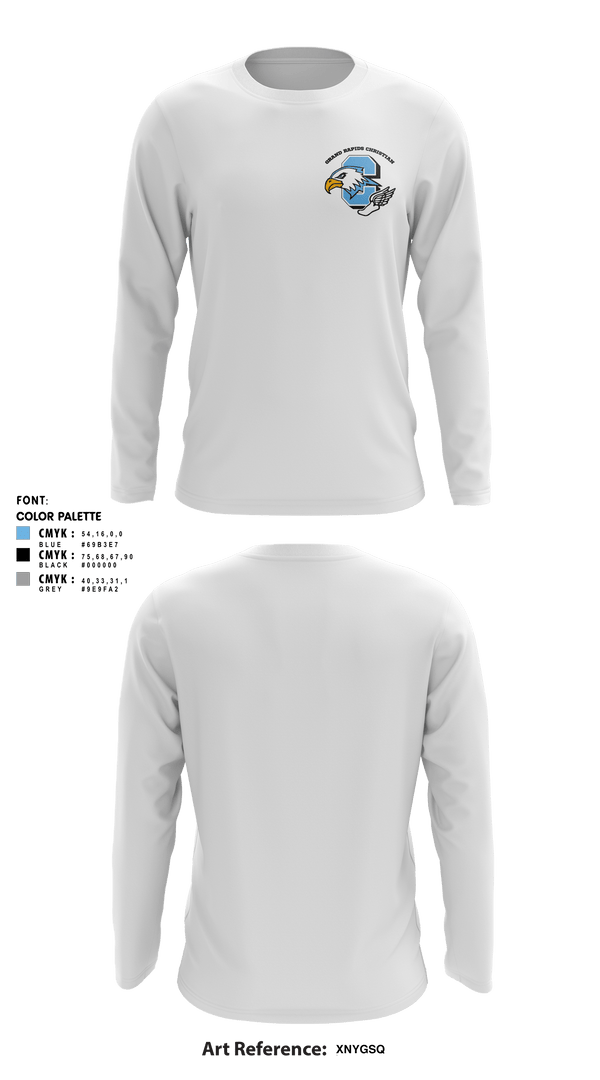 Long Sleeve Performance Shirt, Grand Rapids Christian Eagles, Track & Field, Teamtime, Team time, sublimation, custom sports apparel, team uniforms, spirit wear, spiritwear, sports uniforms, custom shirts, team store, custom team store, fundraiser sports, apparel fundraiser