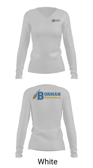 Women's Long Sleeve Vneck Shirt, Frank Borman School, Spirit Store, Teamtime, Team time, sublimation, custom sports apparel, team uniforms, spirit wear, spiritwear, sports uniforms, custom shirts, team store, custom team store, fundraiser sports, apparel fundraiser