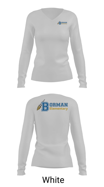 Frank Borman School 72819267 Women's Long Sleeve V-neck Shirt - 32