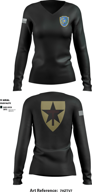 Women's Long Sleeve Vneck Shirt, , National Guard, Teamtime, Team time, sublimation, custom sports apparel, team uniforms, spirit wear, spiritwear, sports uniforms, custom shirts, team store, custom team store, fundraiser sports, apparel fundraiser